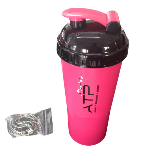 600ml 3 in 1 Protein Shaker Bottle With Wire Whisk Ball - Image 3