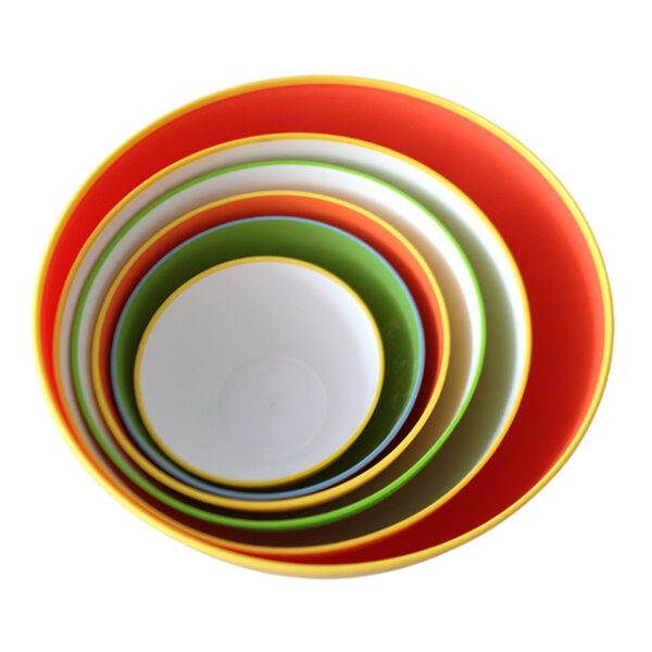 Two-tone Plastic Salad Bowl, set of 6