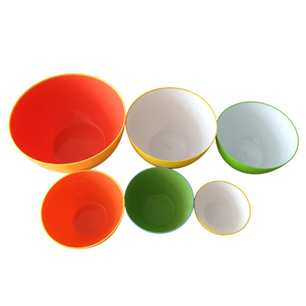 Two-tone Plastic Salad Bowl, set of 6 - Image 2